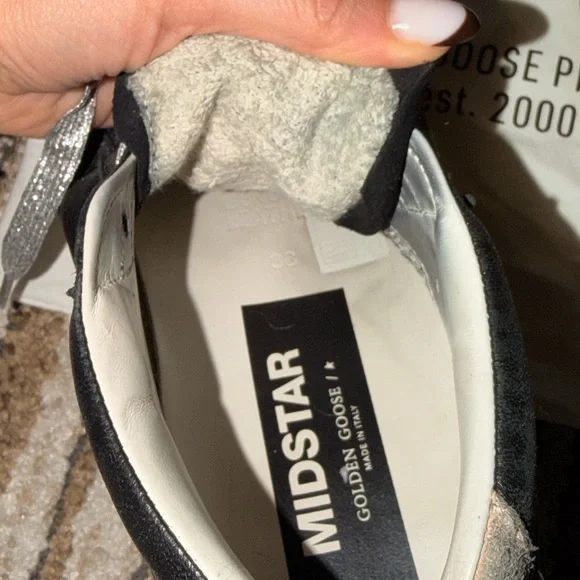 Golden Goose Midstar Black Sneakers with Silver Accents - Picture 4 of 8